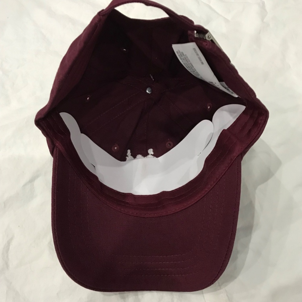 NWT 100% Cotton Deluxe Baseball Cap Hat Burgundy Red White - Picture 6 of 8